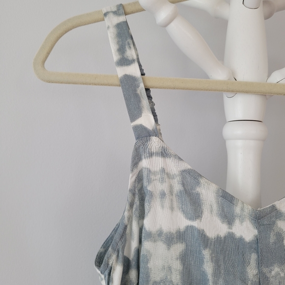 JAPNA Light Blue Tie-Dye Wide Ruffle Leg Jumpsuit - Picture 5 of 13